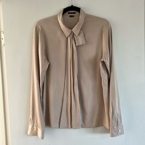 Theory pale pink silk blouse | Size 10